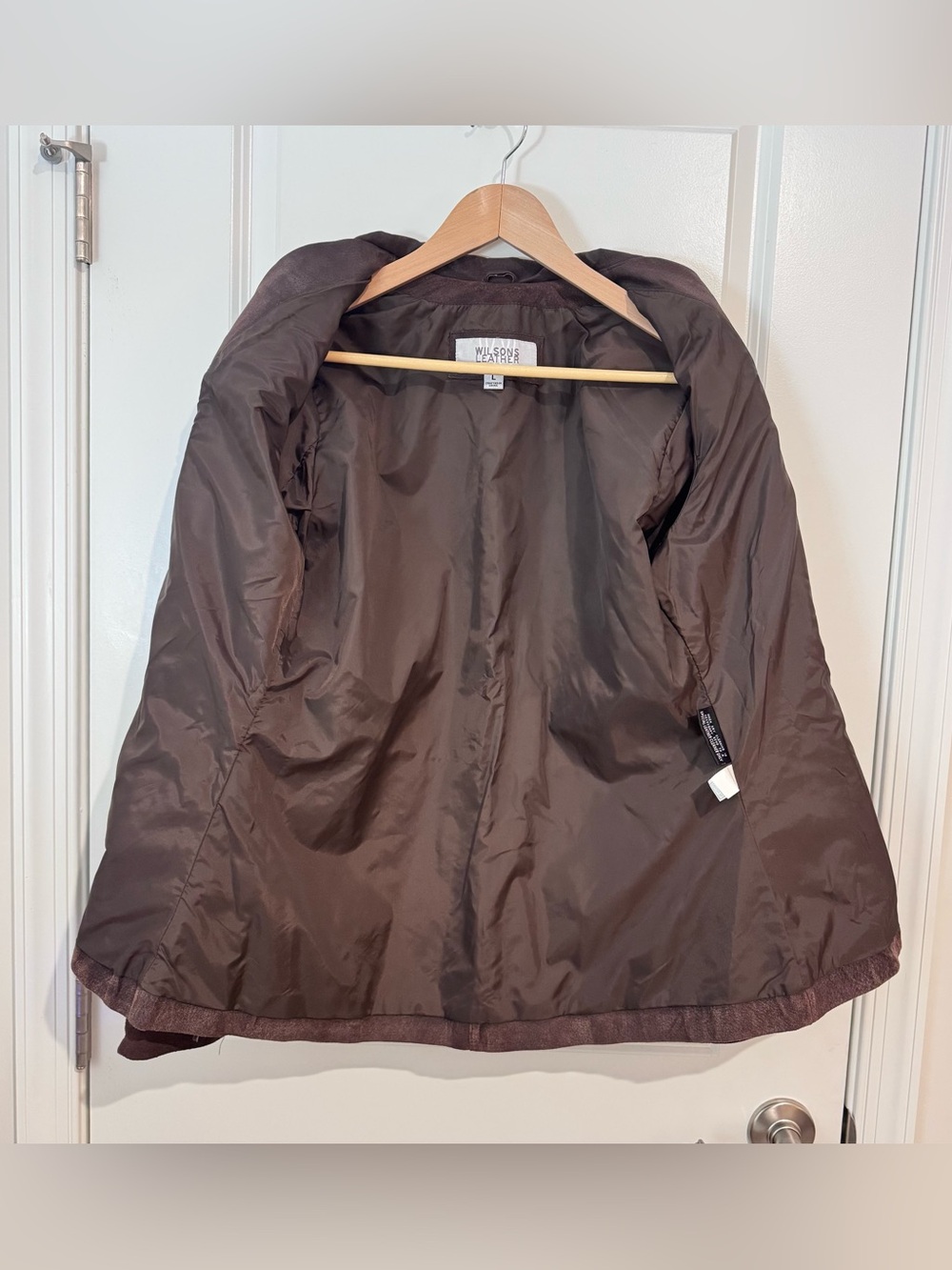 Vintage Wilsons Brown Suede Leather Maxima Jacket Button Front Womens Lg Y2K 90s - Picture 2 of 4